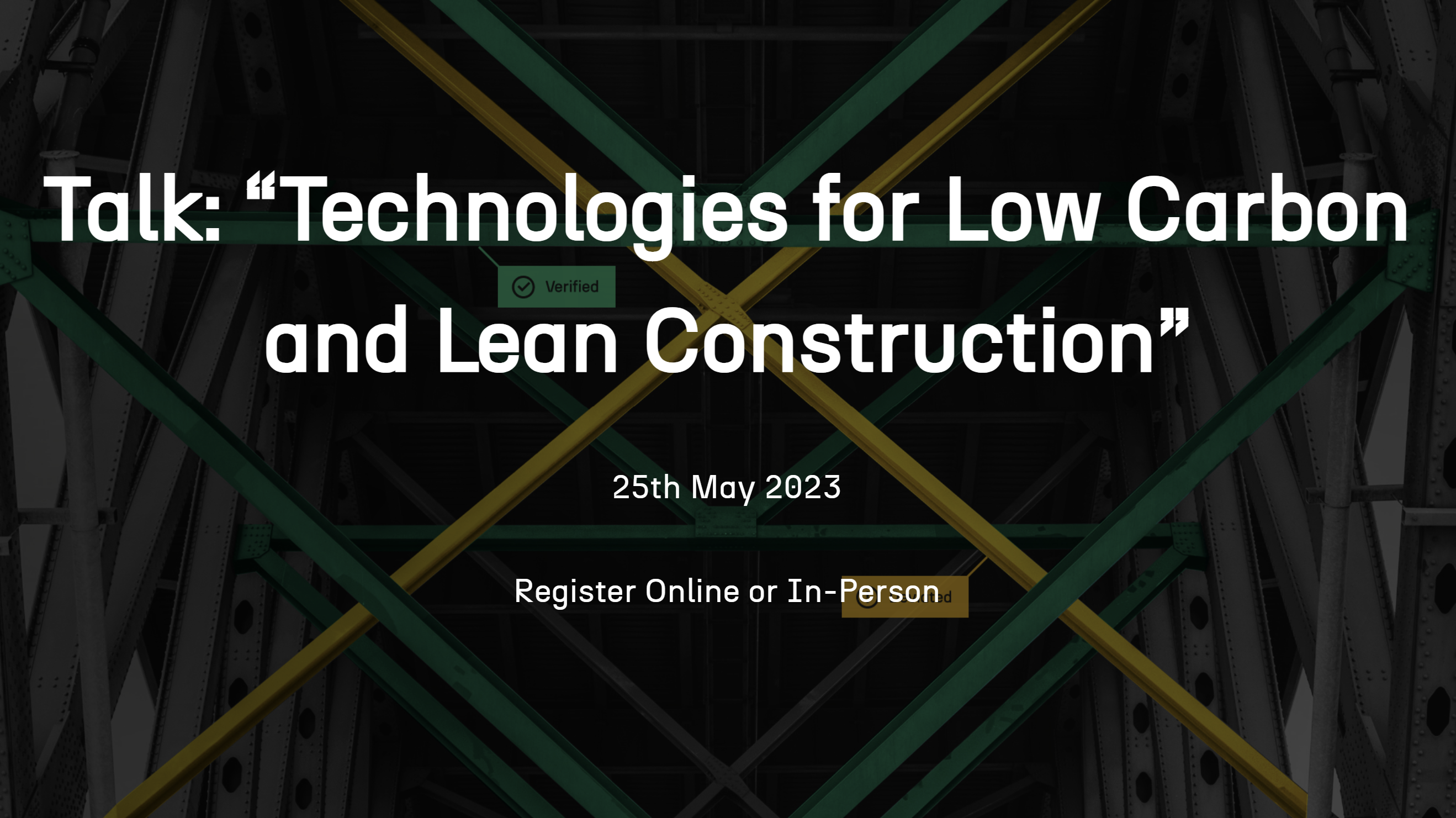 Talk: “Technologies for Low Carbon and Lean Construction”